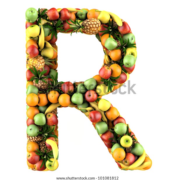 Letter R Made Fruits Isolated On Stock Illustration 101081812