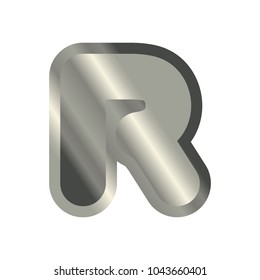 Letter R Steel Font Metal Alphabet Stock Illustration 1043660401 ...