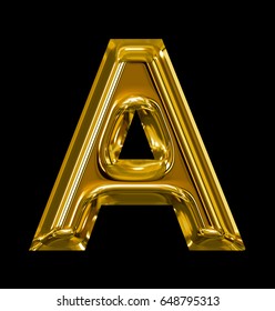 Letter Rounded Shiny Golden Isolated On Stock Illustration 648795313 ...