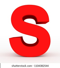 Letter S 3d Red Isolated On Stock Illustration 1104382544 | Shutterstock