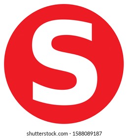 The Letter S Big Red Dot Letters And Numbers White Capitalized Font On A Big Red Dot Round Circular Background Up To 6000 X 6000 Pixels