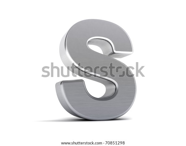 Letter S Brushed Metal 3d Object Stock Illustration 70851298