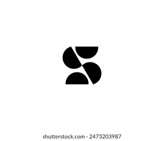 Letter S logotype from geometric shapes. Creative number 5 icon. Universal monogram identity sign. Black and white logo.  illustration - Powered by Shutterstock