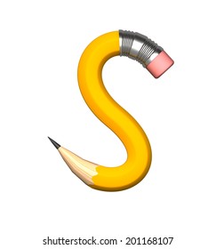 Letter S Pencil Font Isolated On Stock Illustration 201168107 ...