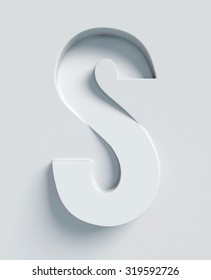 Letter S Slanted 3d Font Engraved And Extruded From The Surface