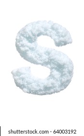 Letter From Snow Style Alphabet. Isolated On White Background. With Clipping Path.