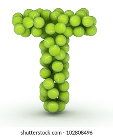 Letter T, Alphabet Of Tennis Balls