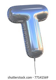 letter T balloon 3d illustration