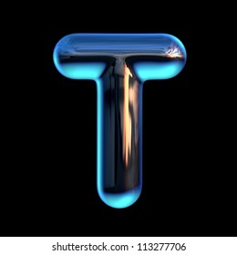 Letter T From Chrome Blue Sunset Alphabet