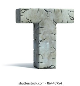 Letter T Cracked Stone 3d Font