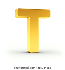 Letter T Polished Golden Object Over Stock Illustration 389734486 ...