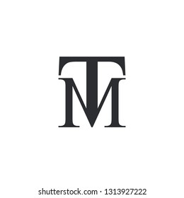 Letter Tm Logo Black White Stock Illustration 1313927222 | Shutterstock