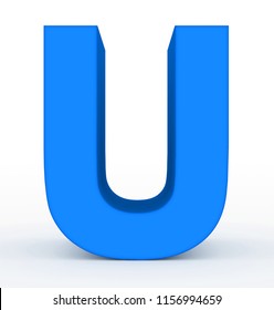 Letter U 3d Blue Isolated On Stock Illustration 1156994659 | Shutterstock