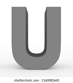 Letter U 3d Gray Isolated On Stock Illustration 1160082643 | Shutterstock