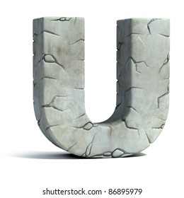 Letter U Cracked Stone 3d Font