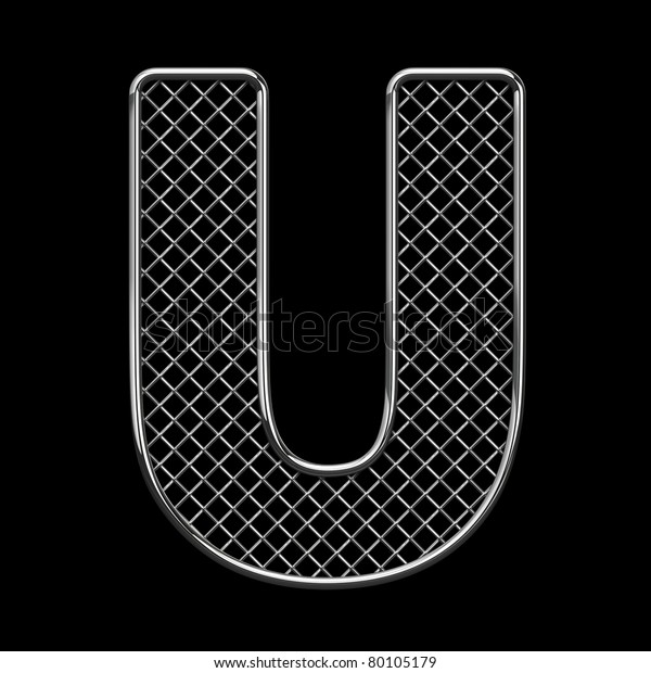 Letter U from metal wire alphabet for car tuning.\
There is a clipping\
path