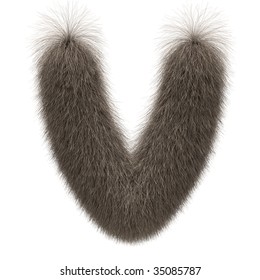 Letter V From Fur Alphabet