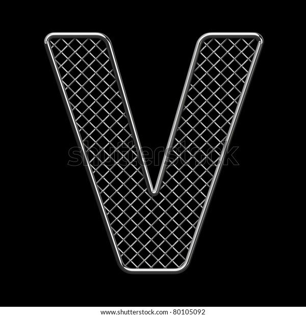 Letter V from metal wire alphabet for car tuning.\
There is a clipping\
path
