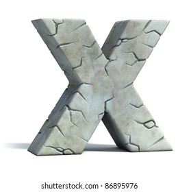 Letter X Cracked Stone 3d Font