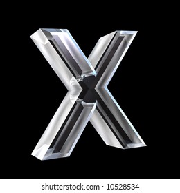 letter X in glass 3D