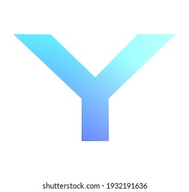 Letter Y 3d Blue Rendering