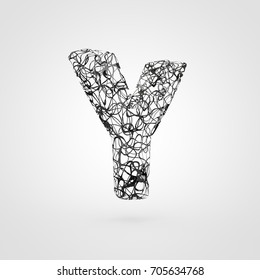 Letter Y Double Exposure White Tree Stock Vector Royalty Free