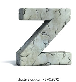 Letter Z Cracked Stone 3d Font