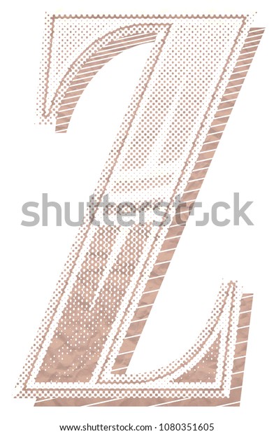 Letter Z Newspaper Vintage Font Stock Illustration