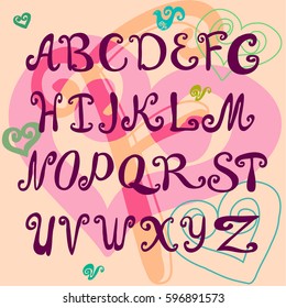 Lettering Hand Painted Font Painted Alphabet Stock Illustration ...