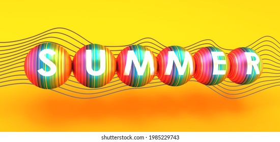 Lettering illustration with word summer. 3D illustration - Powered by Shutterstock