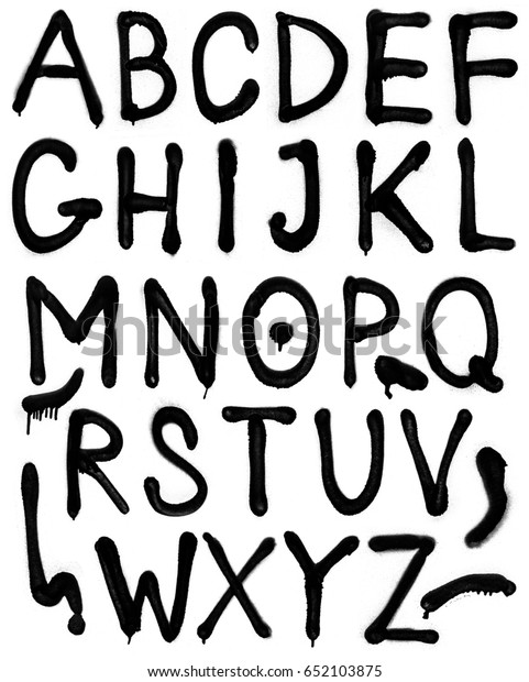 アルファベットの文字 フォントスプレーの落書き のイラスト素材