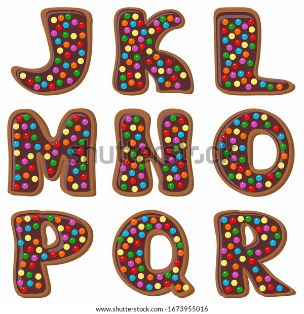 Letters Biscuits Chocolate Candies On White Stock Illustration ...