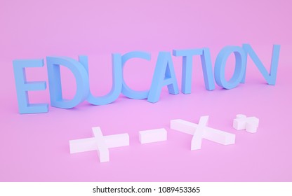 letters education concept 3d rendering