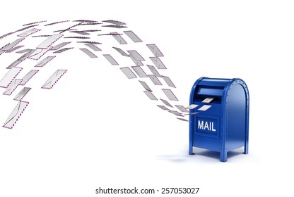 Letters Flying Into Mail Box
