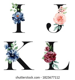 Letters Set Floral Alphabet Watercolor Flowers Shutterstock