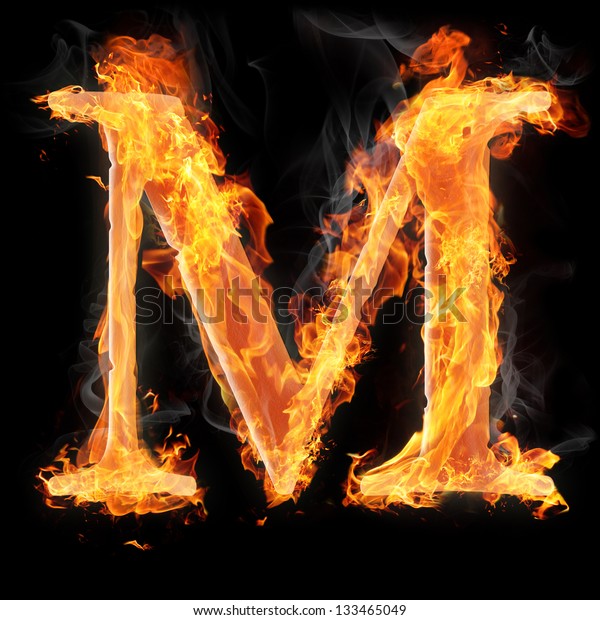 Letters Symbols Fire Letter M Stock Illustration 133465049