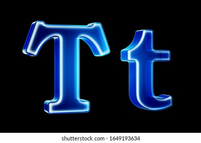 Glowing Blue Letter T High Res Stock Images Shutterstock