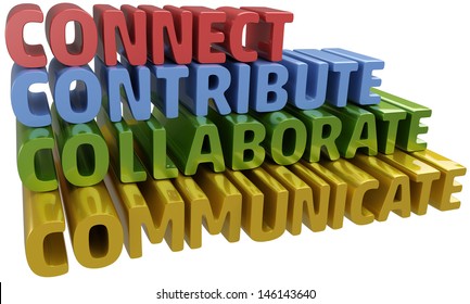 Lettter C words stack up collaboration connection contribution communication