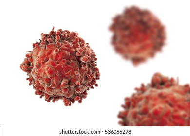 Leukaemia white blood cells isolated on white background, 3D illustration