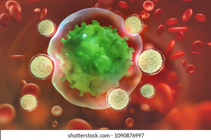 Leukocytes Attack Virus Immunity Body 3d Stock Illustration 1090876997 ...