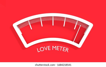 Level Scale With Arrow . The Measuring Device Isometric Icon. Love Meter Gauge Element. 3D Rendering