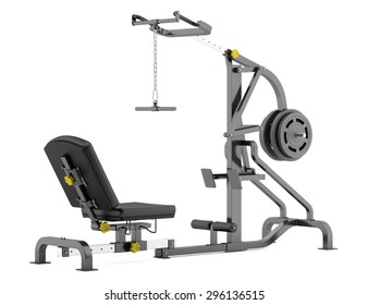 Lever Gym Machine Isolated On White Background