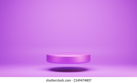 Levitating Podium On A Lilac Gradient Background. 3d Render. Product Demo Display Template