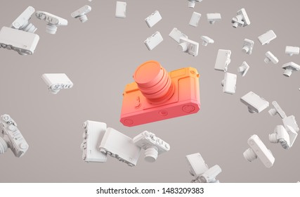 Levitation 3d render image Clean White objects Items on Background Elegant trendy sunny beach abstract composition Stylish Bright backdrop Summer vacation composition