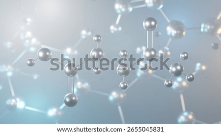 levulinic acid molecular structure, 3d model molecule, keto acid structural chemical formula view from a microscope