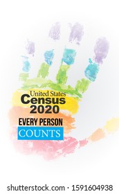 LGBT 2020 United States Census Debate Featuring A Rainbow Handprint