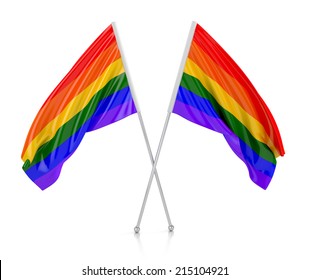 LGBT Flag. 3d Illustration Isolated On White Background