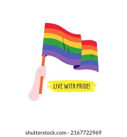 Lgbt Flag Live Pride Slogan On Stock Illustration 2167722969 | Shutterstock