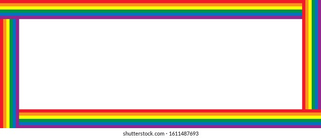 LGBT Flag, Rainbow Flag Border Frame Design.