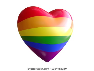 Lgbt Heart Shape Rainbow 3D